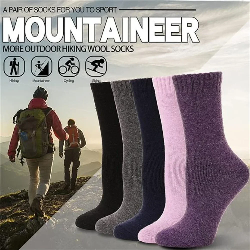 5 Pairs Women's Thermal Hiking Winter Boot Warm Thick Cozy Crew Comfy Socks